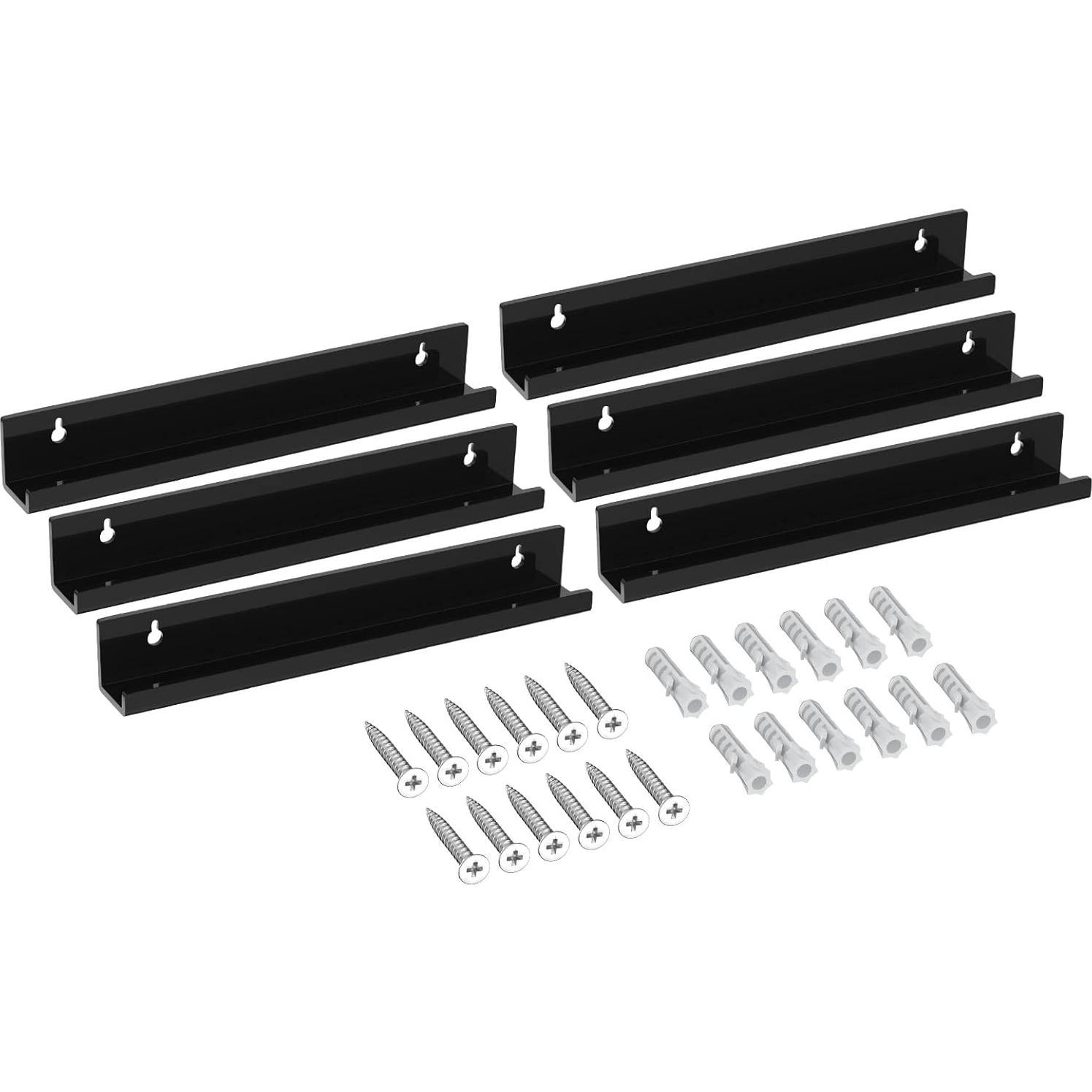 Estante de Exhibición de Discos de Vinilo FEMELI - 6 Piezas Acrílico Negro