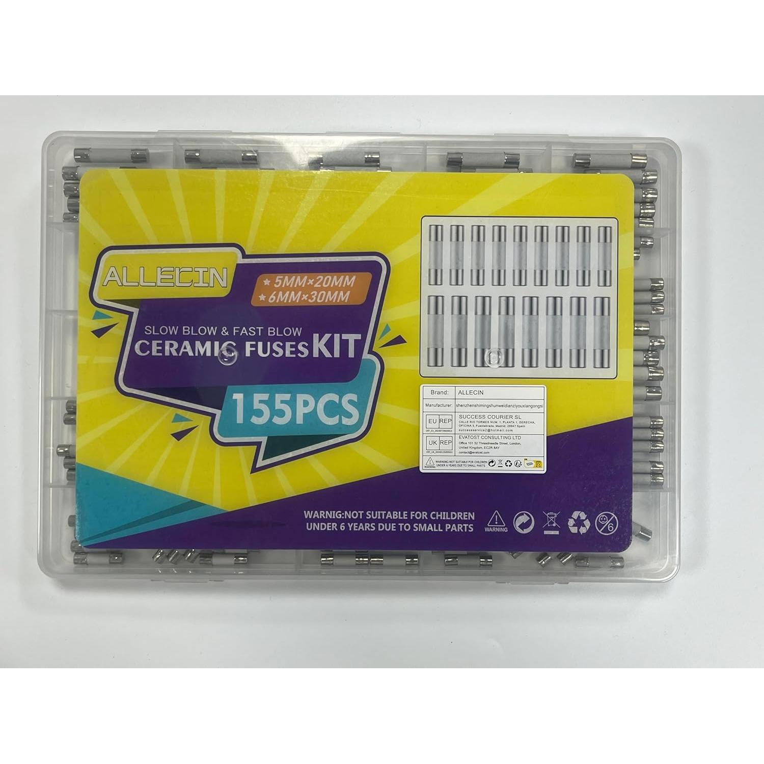 Kit de Fusibles Cerámicos ALLECIN 250V 21 Valores 5x20mm 6x30mm