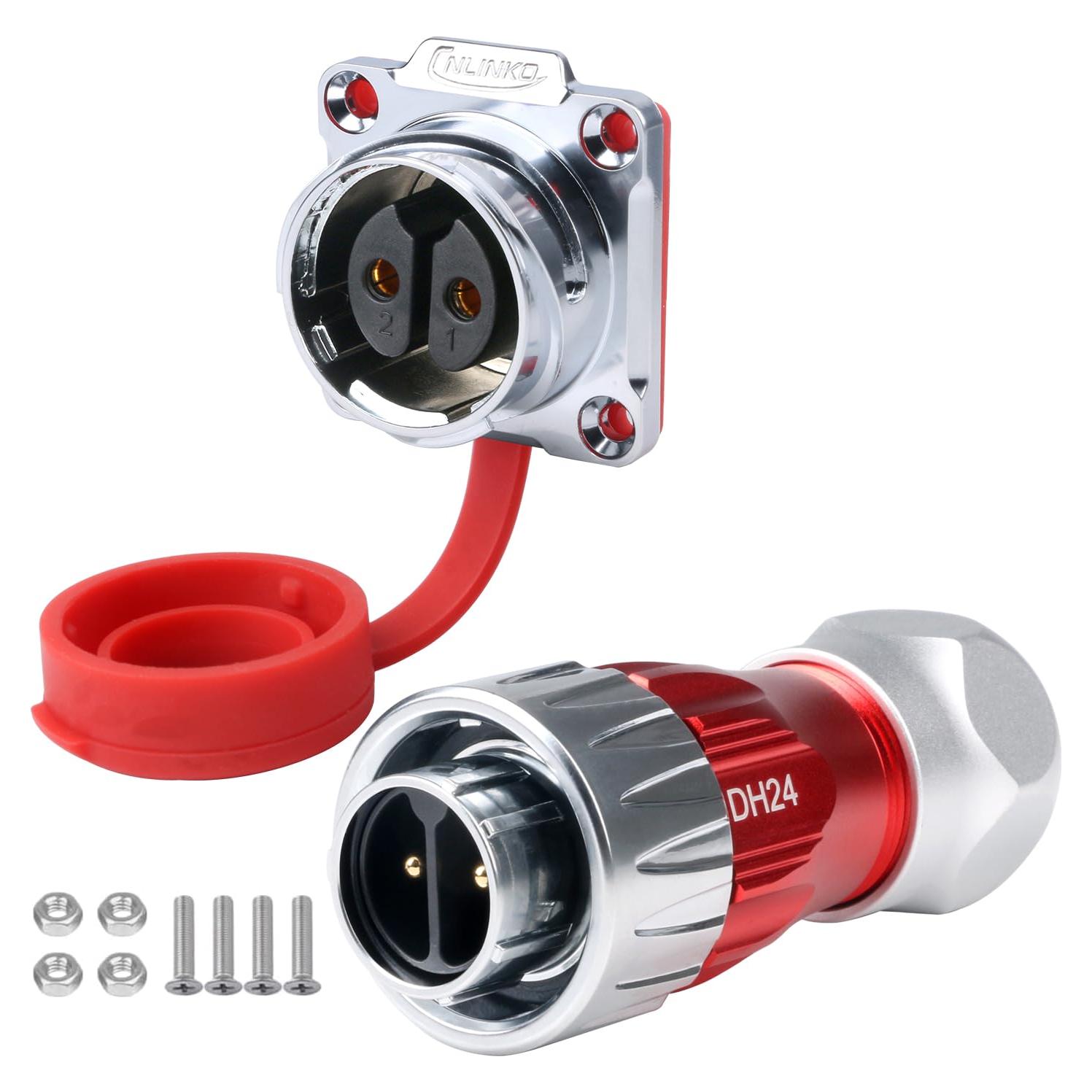 Conector Industrial CNLINKO DH-24 2 Pin IP68 Metal M24