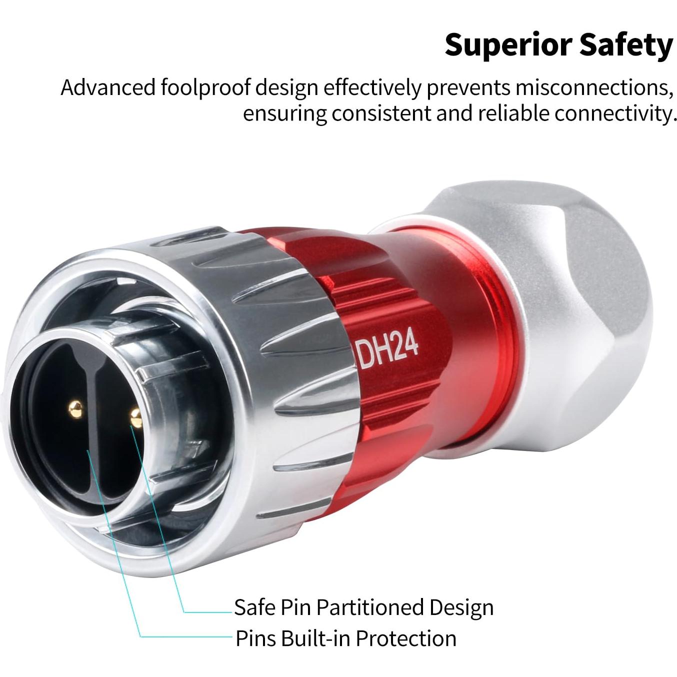 Conector Industrial CNLINKO DH-24 2 Pin IP68 Metal M24
