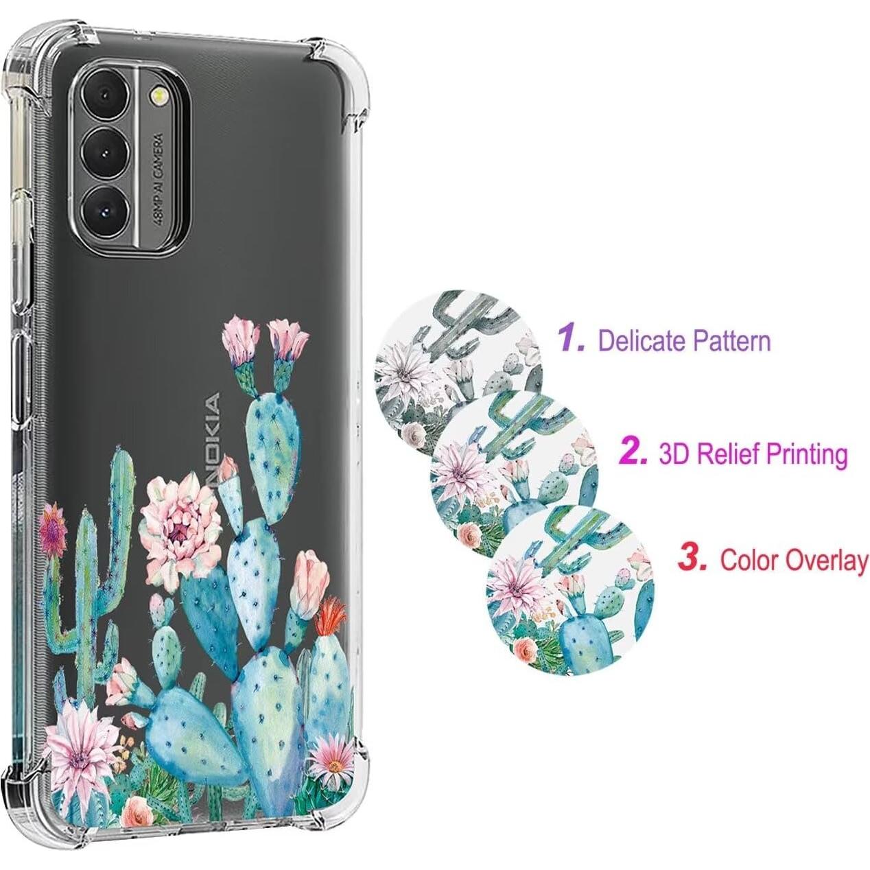 Funda Protectora TPU Floral para Nokia G400 5G Cactus