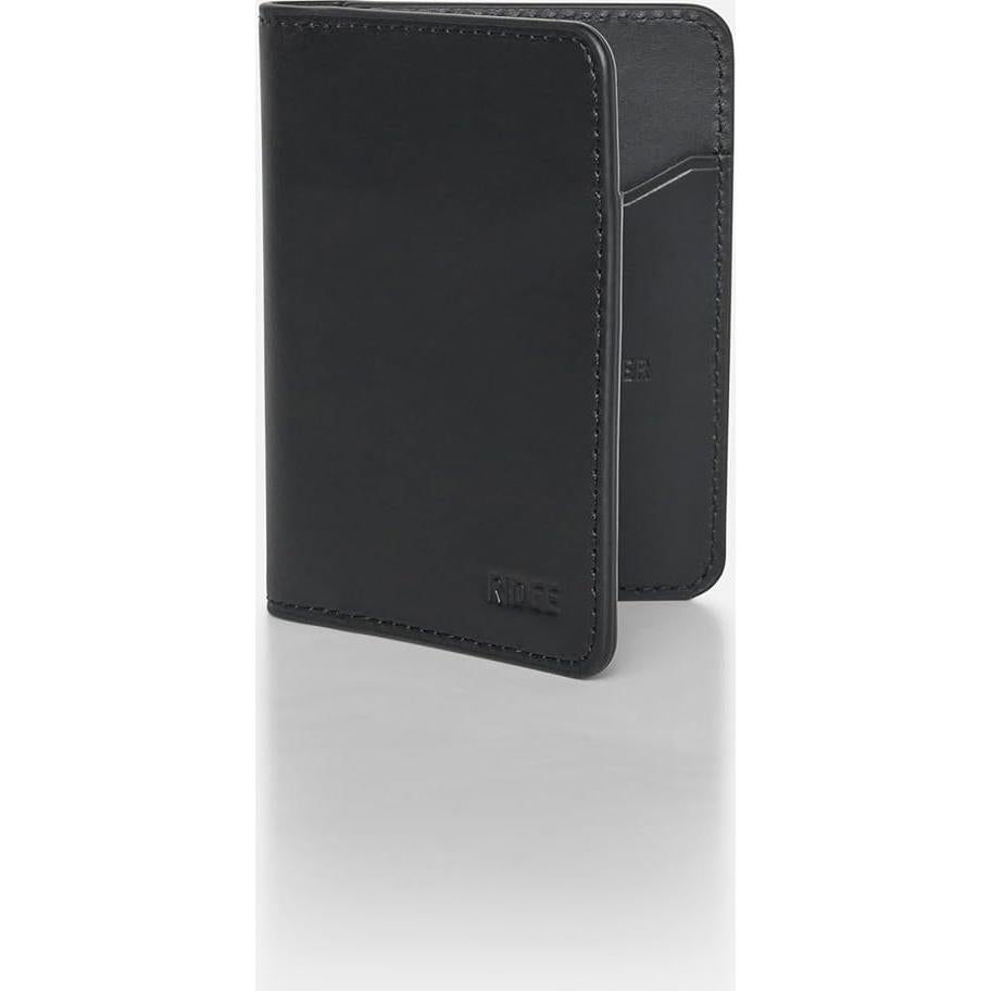 Cartera Bifold Ridge para Hombres - Cuero Negro Medianoche con Bloqueo RFID
