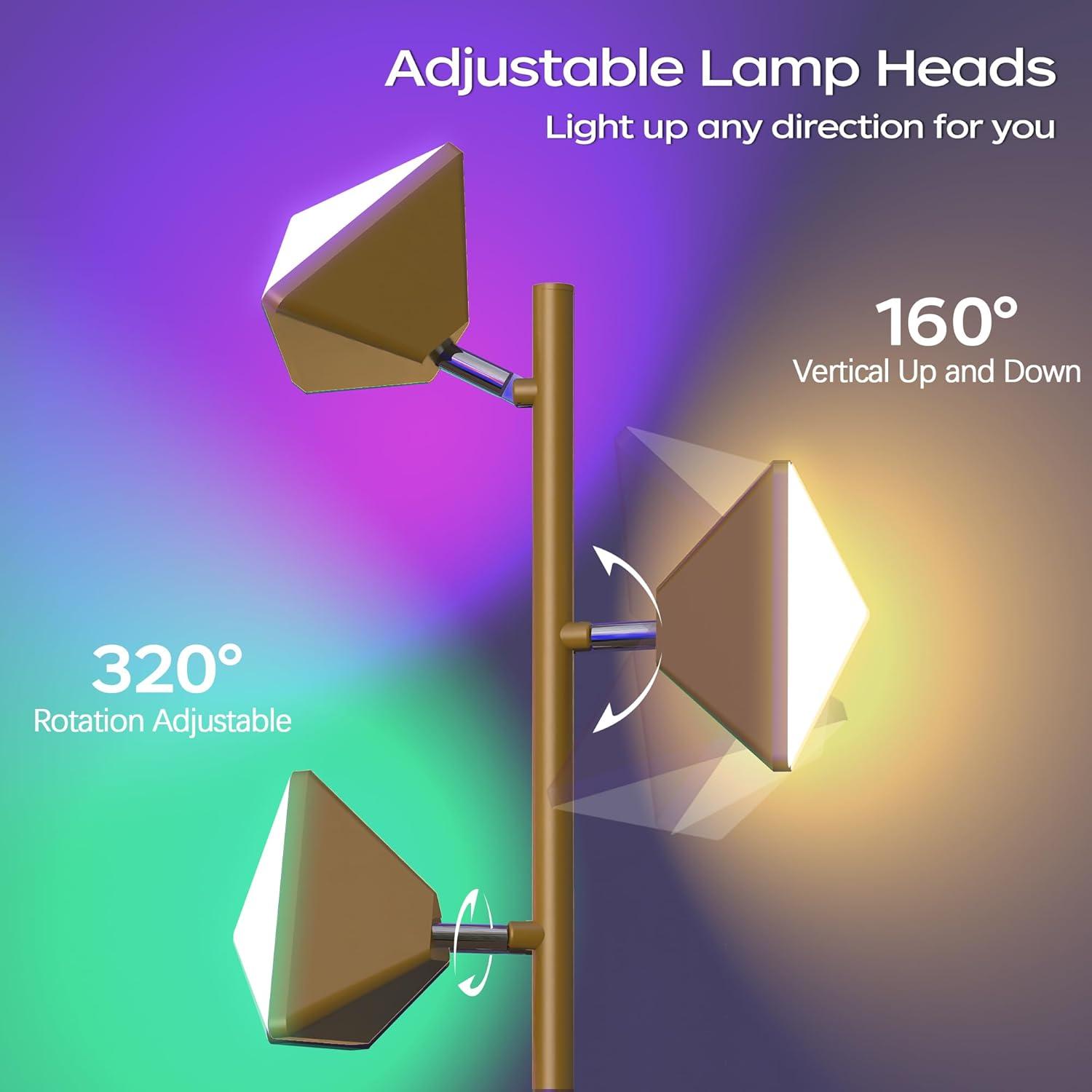 Lámpara de Pie LED RGB 36W ROTTOGOON Dorado Regulable
