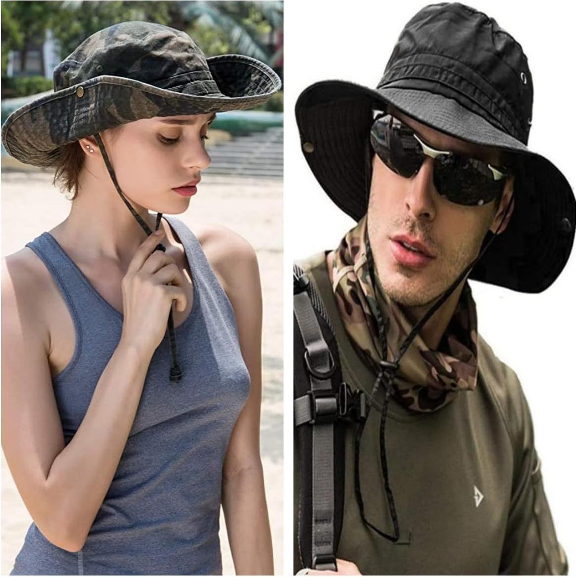 Sombrero de Sol Plegable UPF 50+ Verde Ejército para Hombre y Mujer