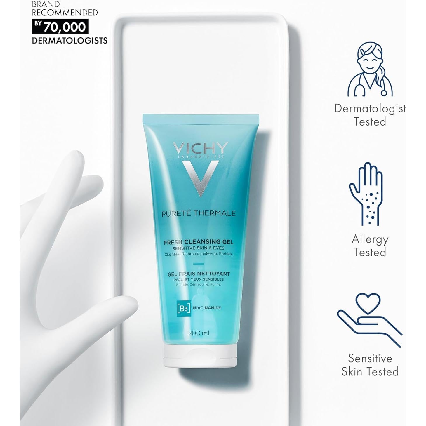 Gel Limpiador Fresco Vichy 200 ml con Glicerina y Niacinamida