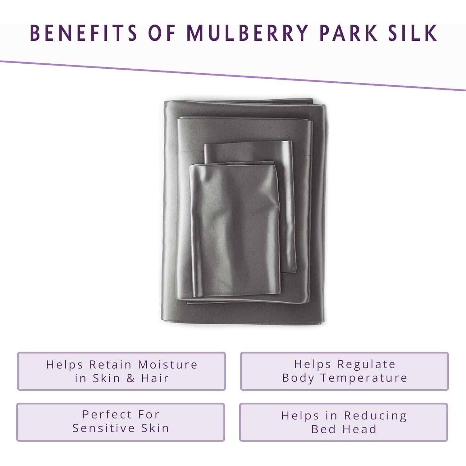 Sábana Ajustable de Seda 100% Mulberry Park Twin X-Larga 22 Momme