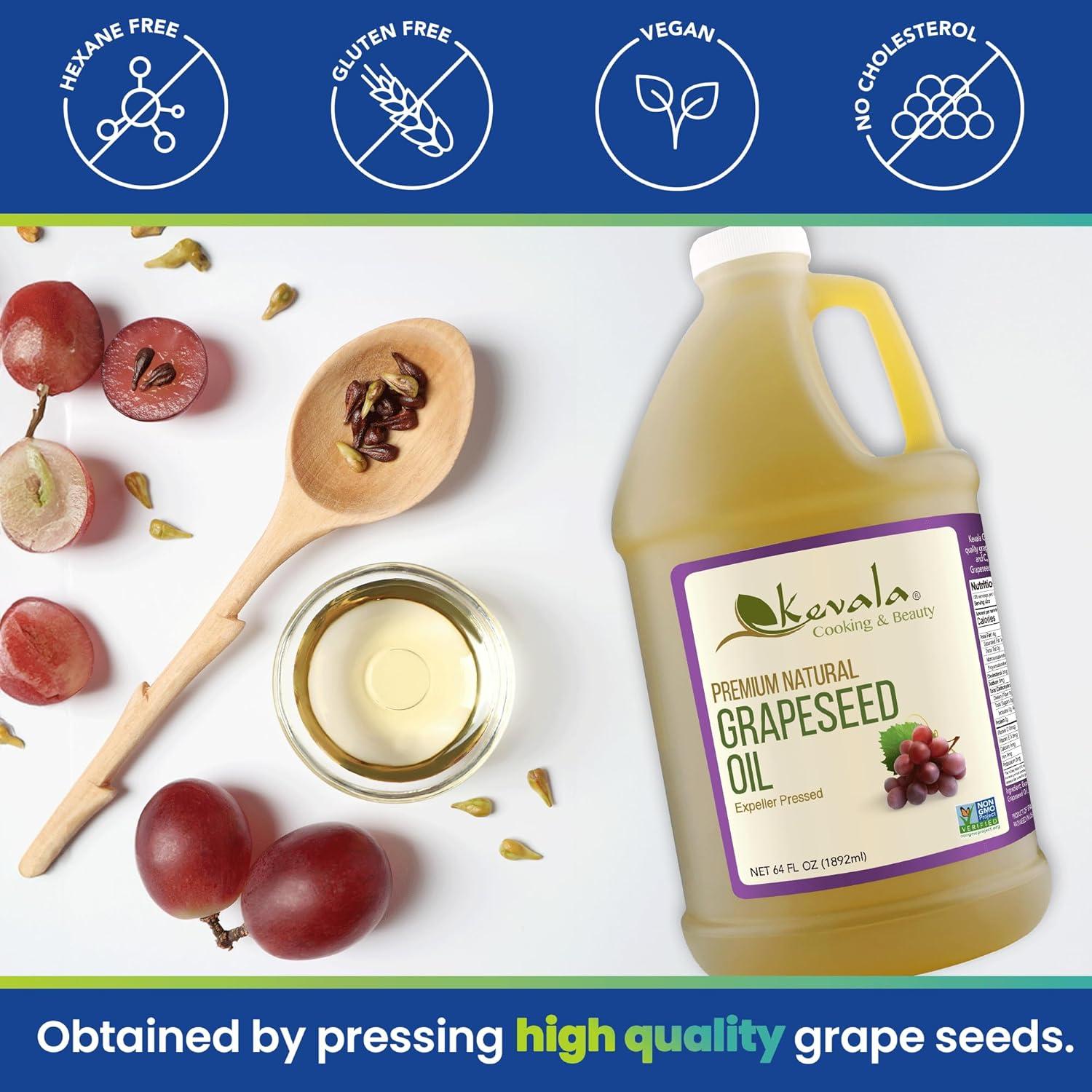 Aceite de Semilla de Uva Kevala 1.89L Prensado en Frío