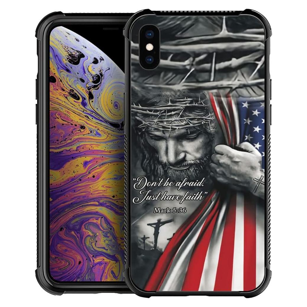 Funda DAIZAG iPhone Xs Max A Prueba de Golpes Bandera Americana