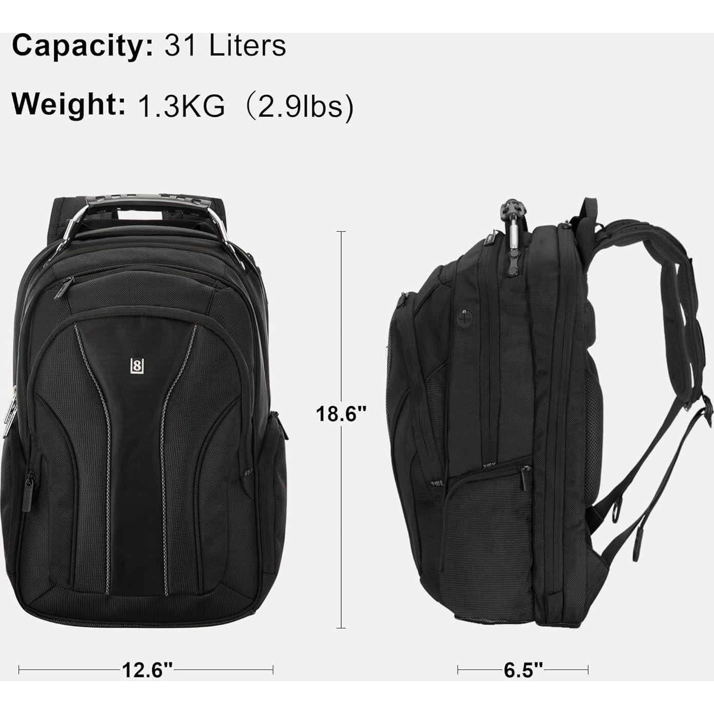 Mochila para Laptop LEVEL8 15.6" Unisex Negra - Acolchada
