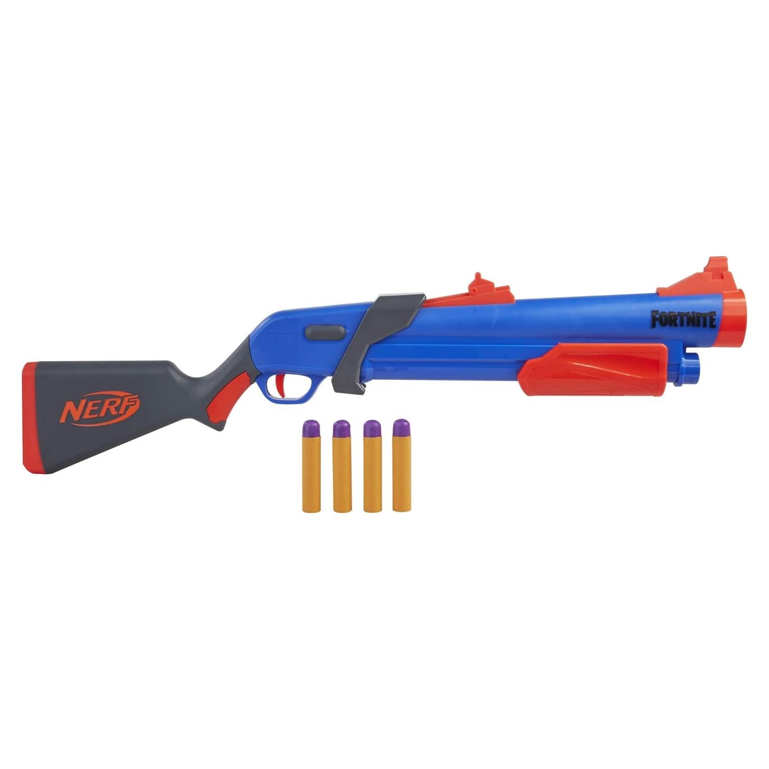 Blaster Nerf Fortnite Pump SG - Disparo Mega con 4 Dardos