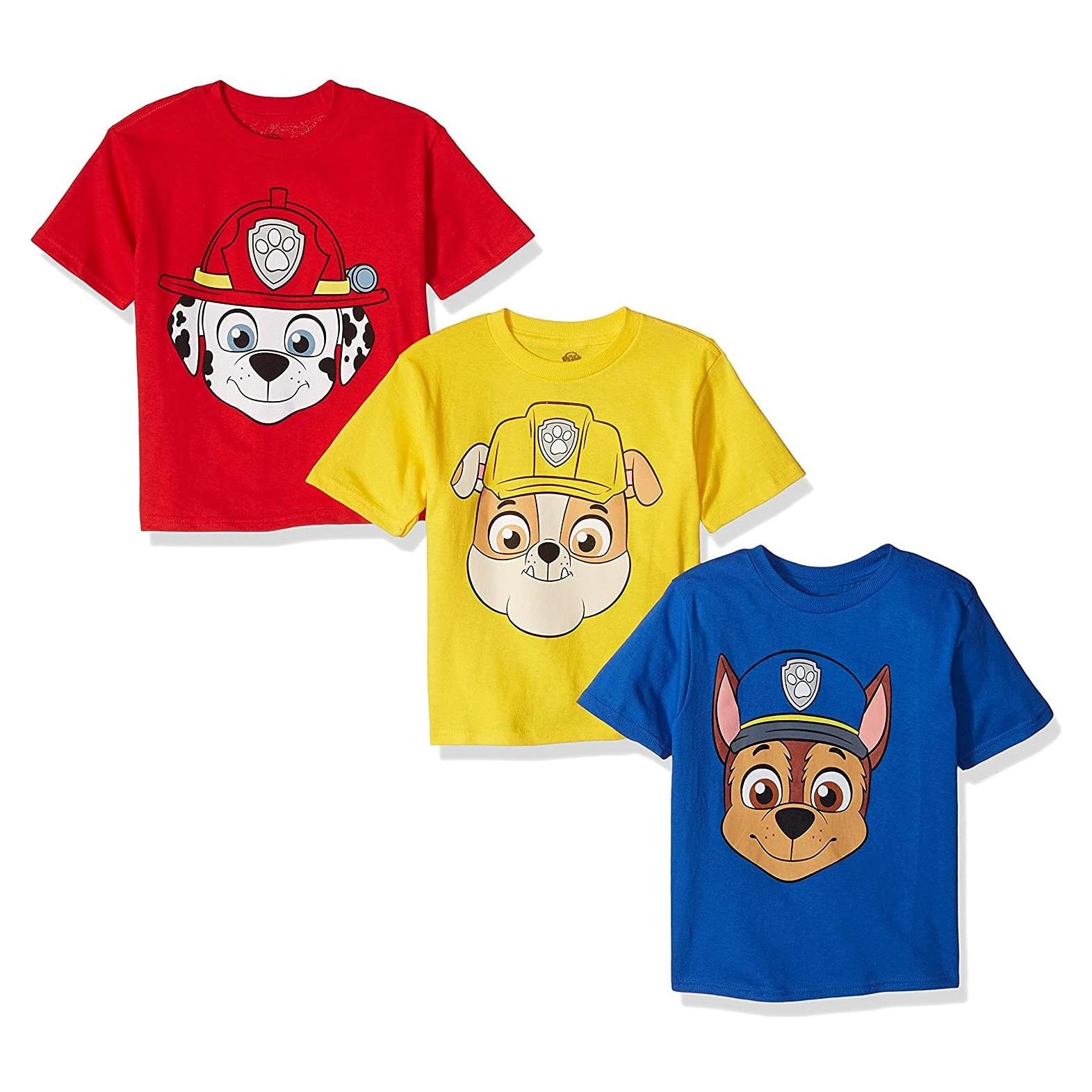Paquete 3 Camisetas Paw Patrol Nickelodeon Niños 5T
