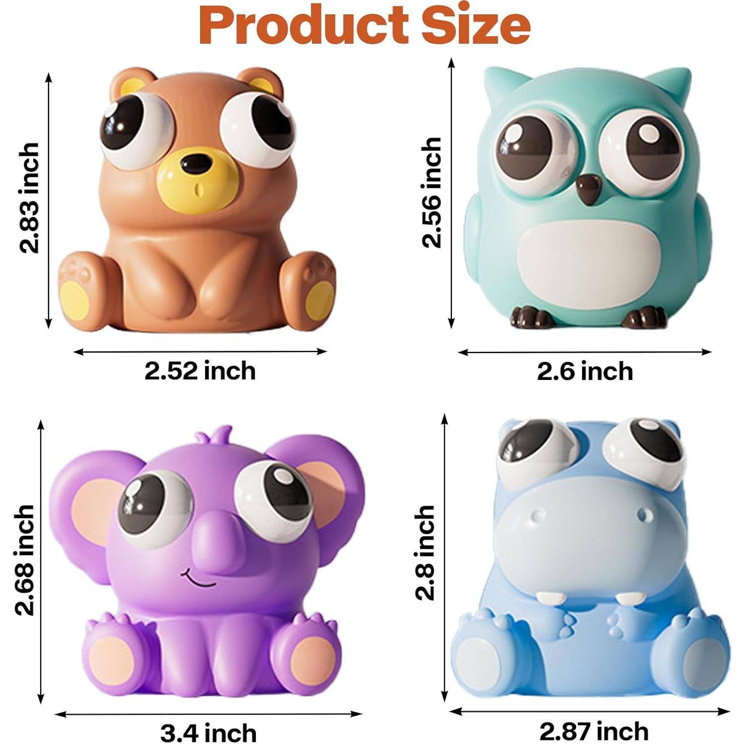 Paquete de 4 Juguetes Antiestrés Squeeze Niulife - Animales Kawaii