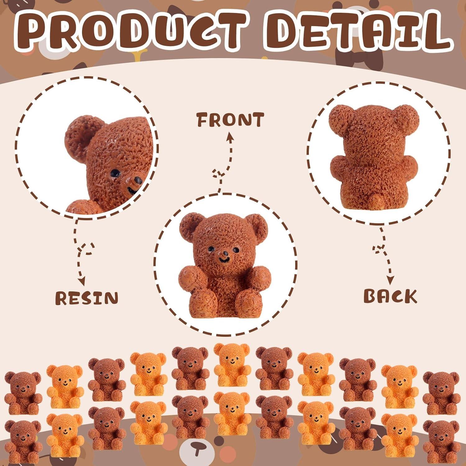 Miniaturas de Oso de Resina Yousoontic - 100 Pcs para DIY