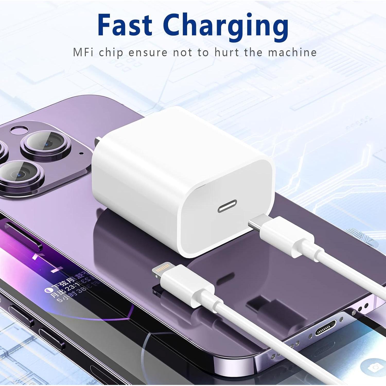 Cable USB C a Lightning Exeric 3FT Carga Rápida MFi 2Pack