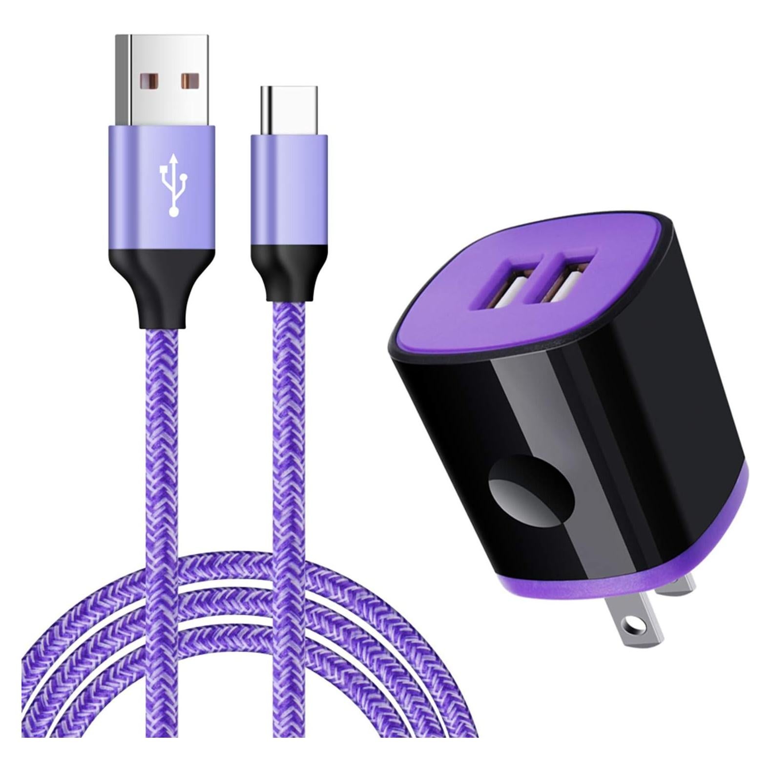 Cargador de Pared USB Doble Sidpro con Cable Tipo C 1.83m