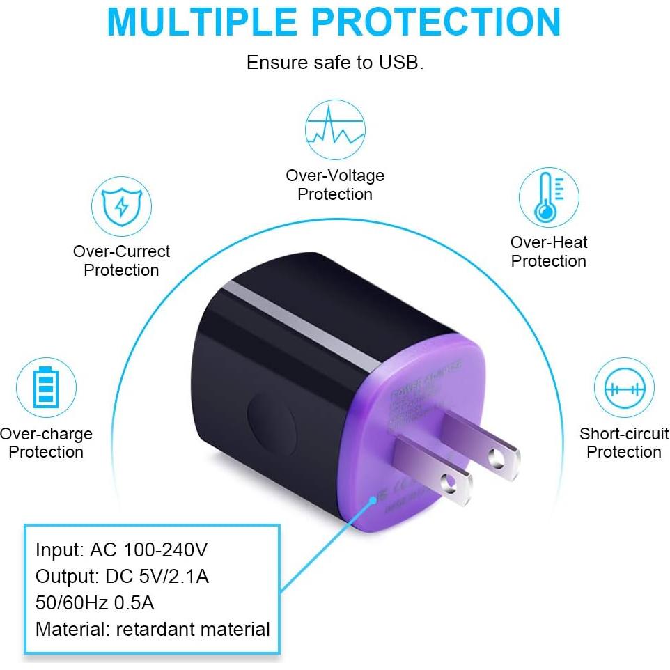 Cargador de Pared USB Doble Sidpro con Cable Tipo C 1.83m