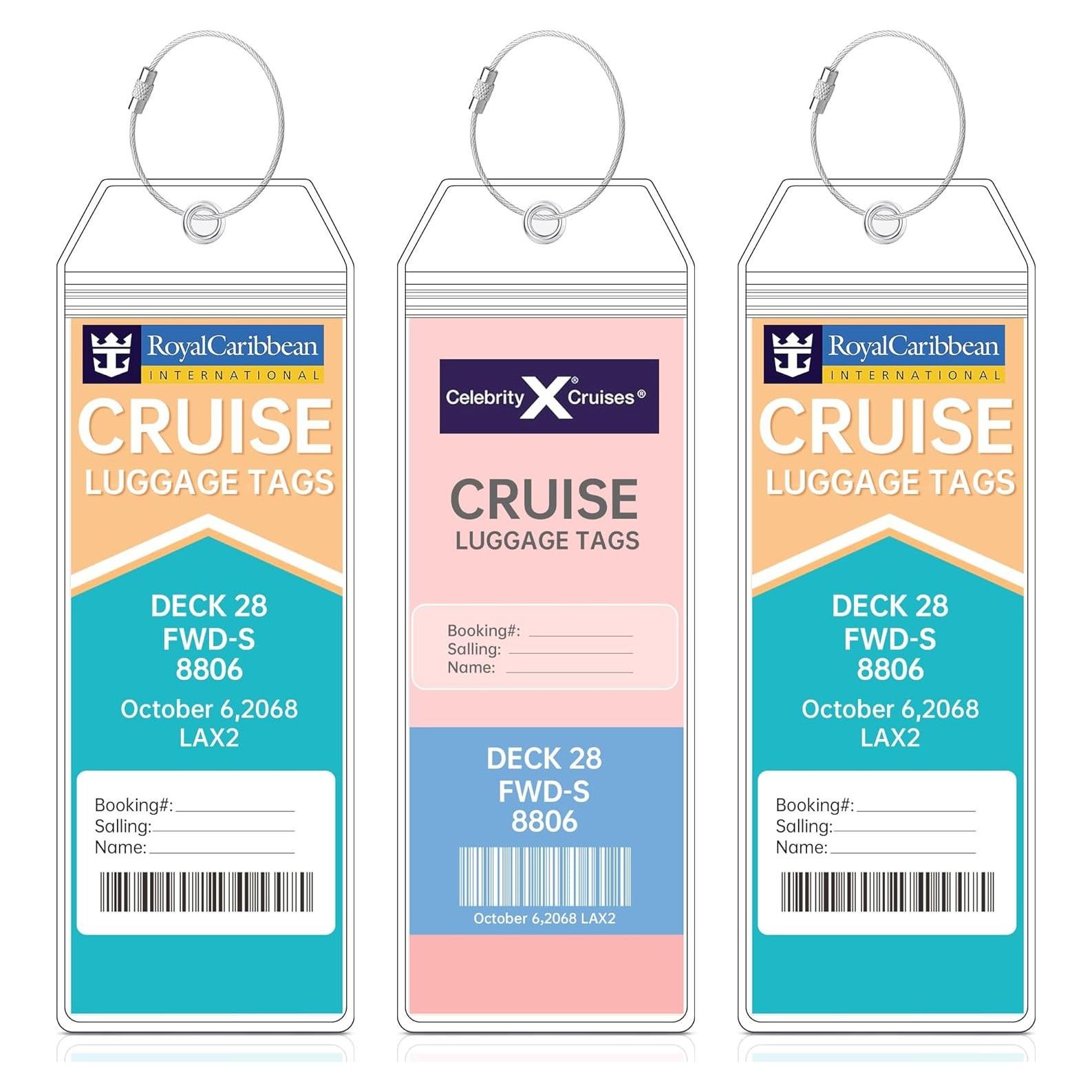 Etiquetas de Equipaje Teskyer Pack de 3 Impermeables para Cruceros