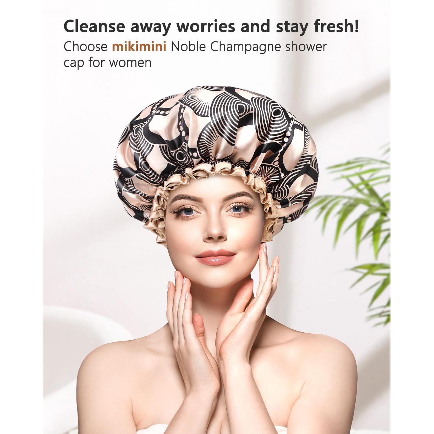 Gorro de Ducha Mikimini Champán Impermeable Reutilizable Mediano
