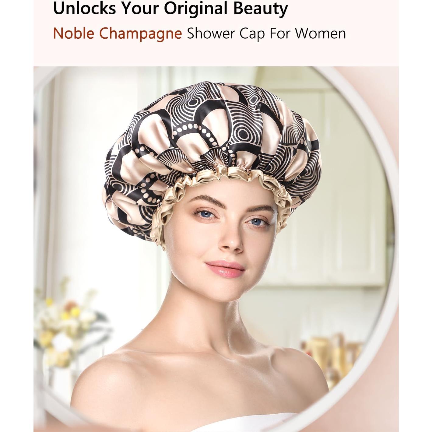 Gorro de Ducha Mikimini Champán Impermeable Reutilizable Mediano