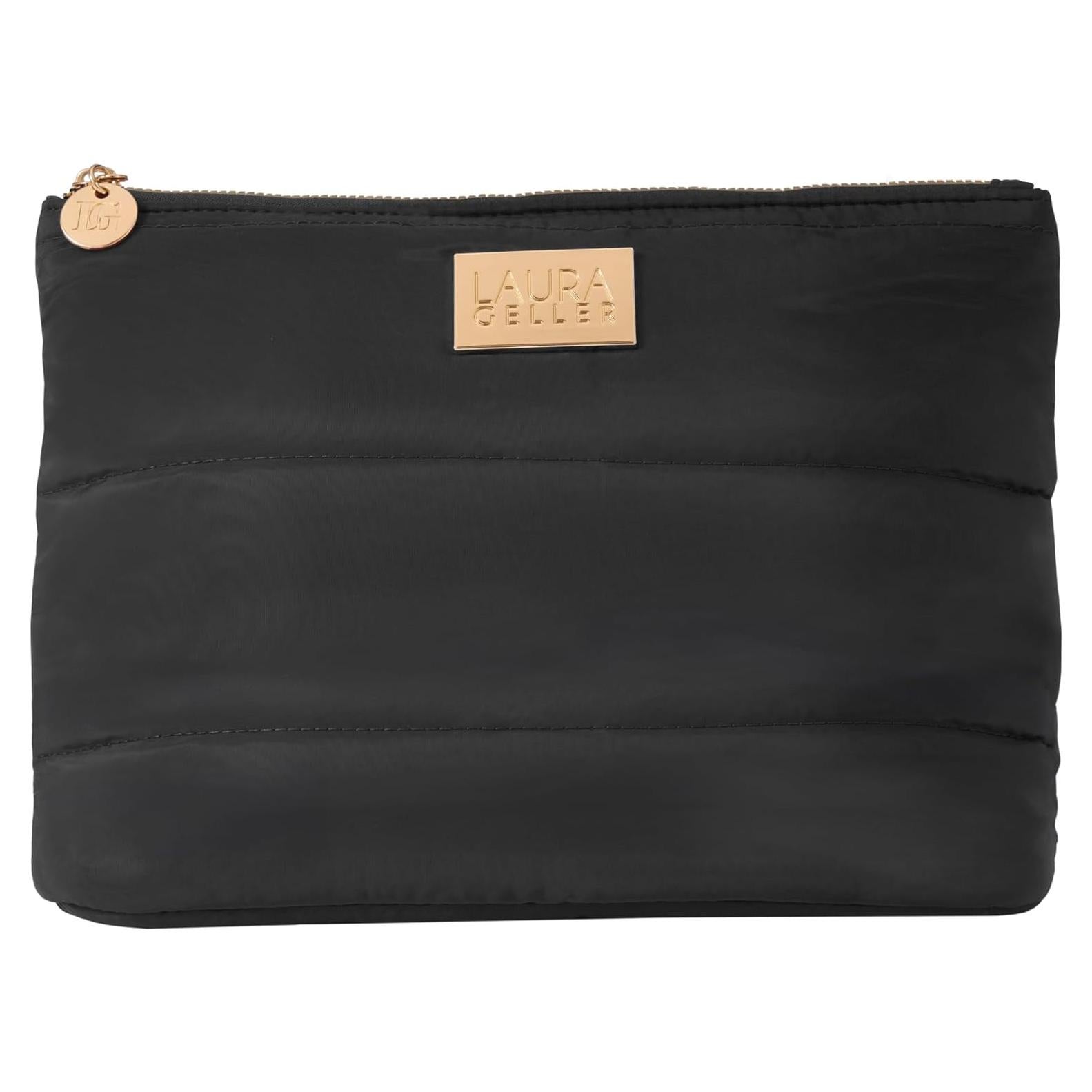 Bolsa de Maquillaje Quilted Laura Geller Nueva - Negra - 29.2x20.3cm
