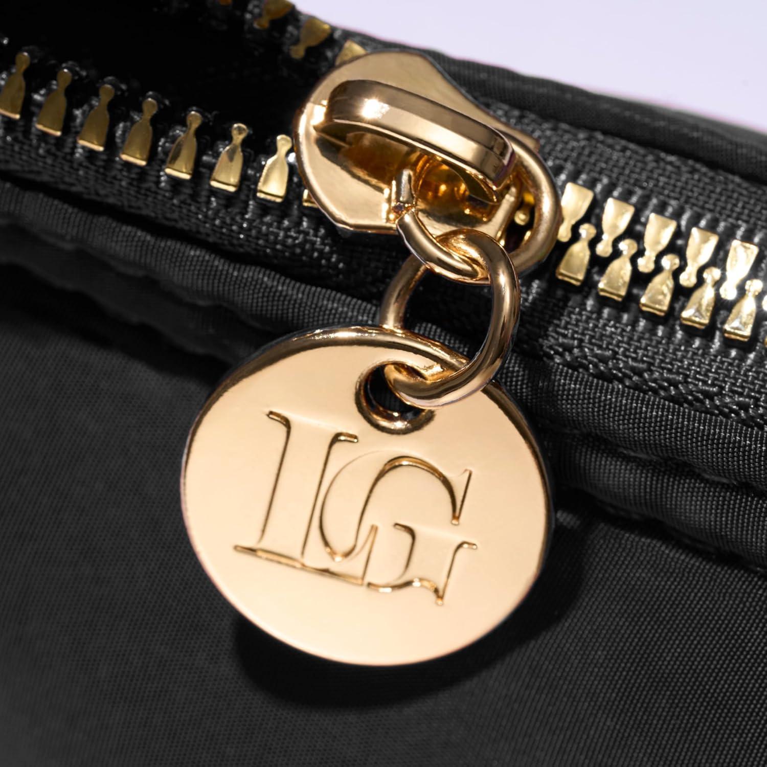 Bolsa de Maquillaje Quilted Laura Geller Nueva - Negra - 29.2x20.3cm