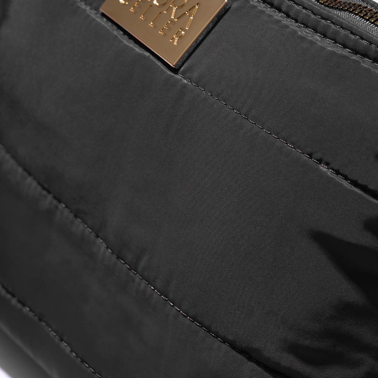 Bolsa de Maquillaje Quilted Laura Geller Nueva - Negra - 29.2x20.3cm