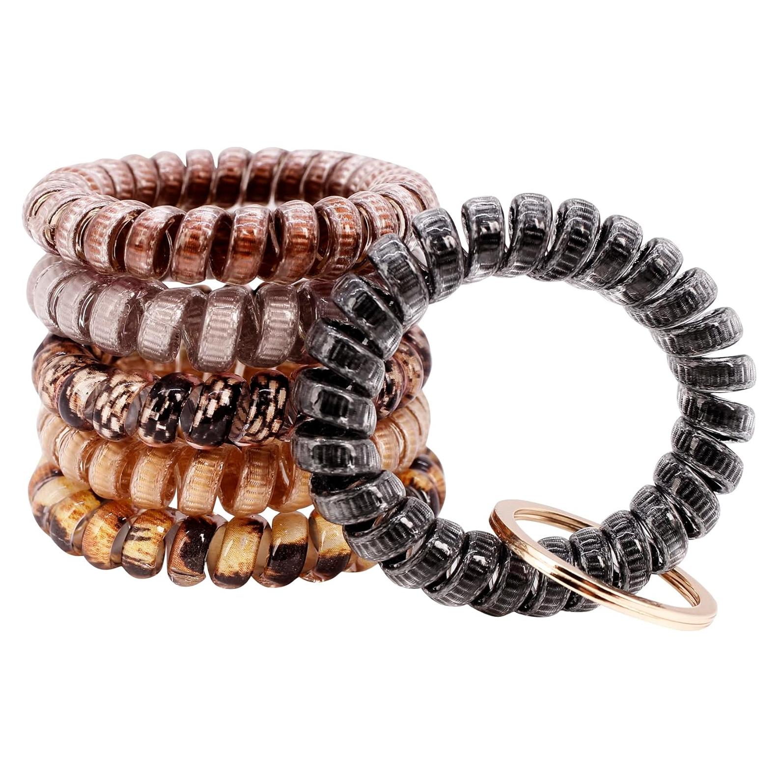 Pulsera de Llave Espiral Flexible BIHRTC 6PCS Adultos