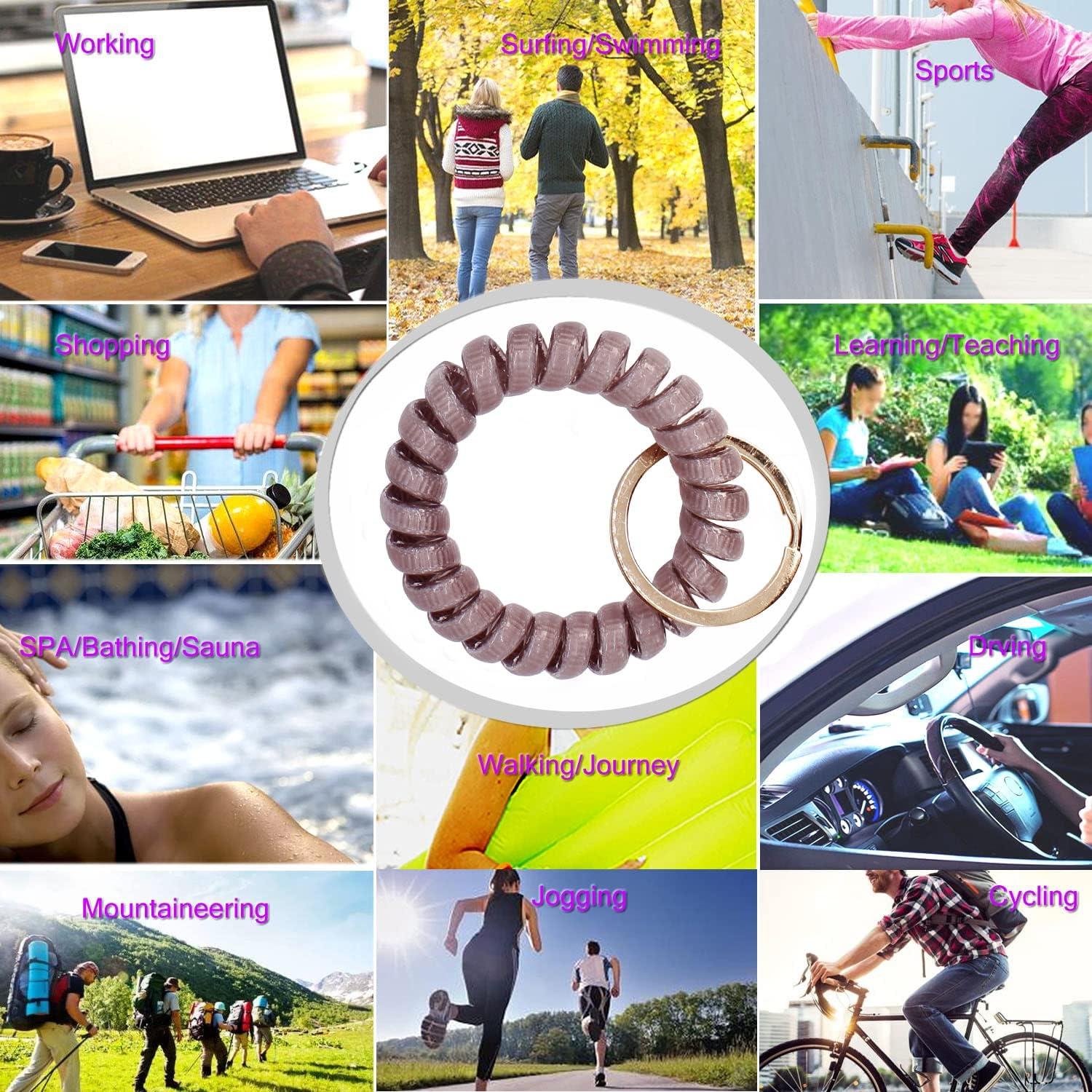 Pulsera de Llave Espiral Flexible BIHRTC 6PCS Adultos