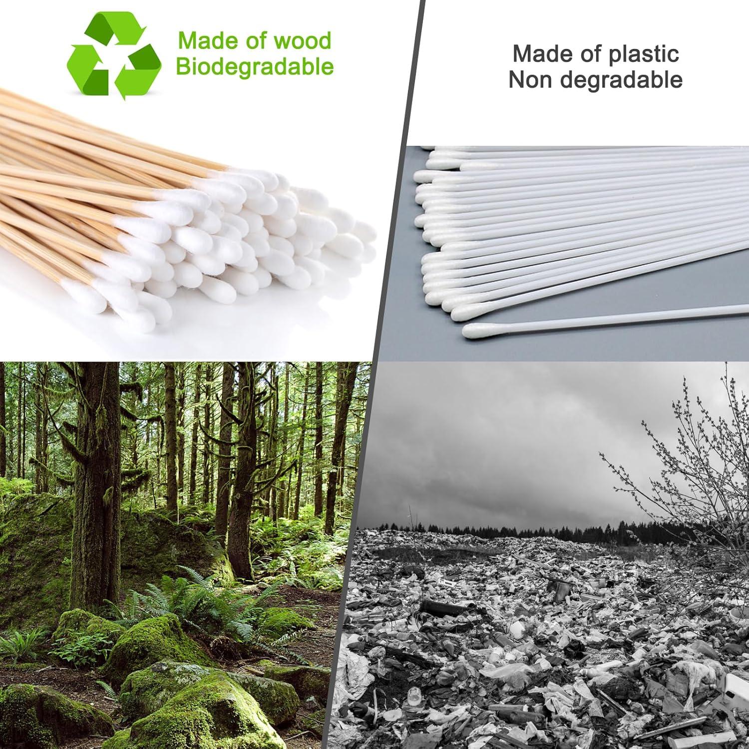 600 Bastones de Limpieza de Algodón Garrelett 15.24 cm