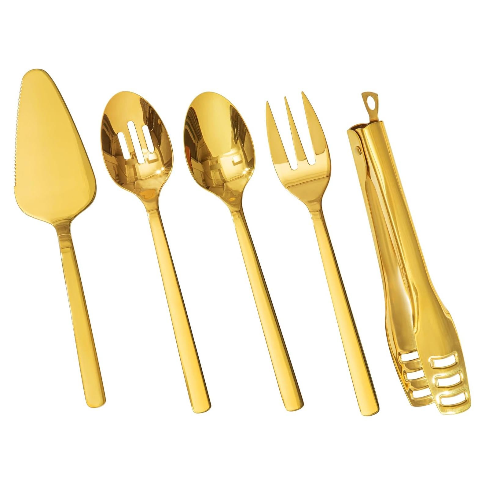 Set de Utensilios de Servicio KINGSTONE 5 Piezas Acero Inoxidable Dorado