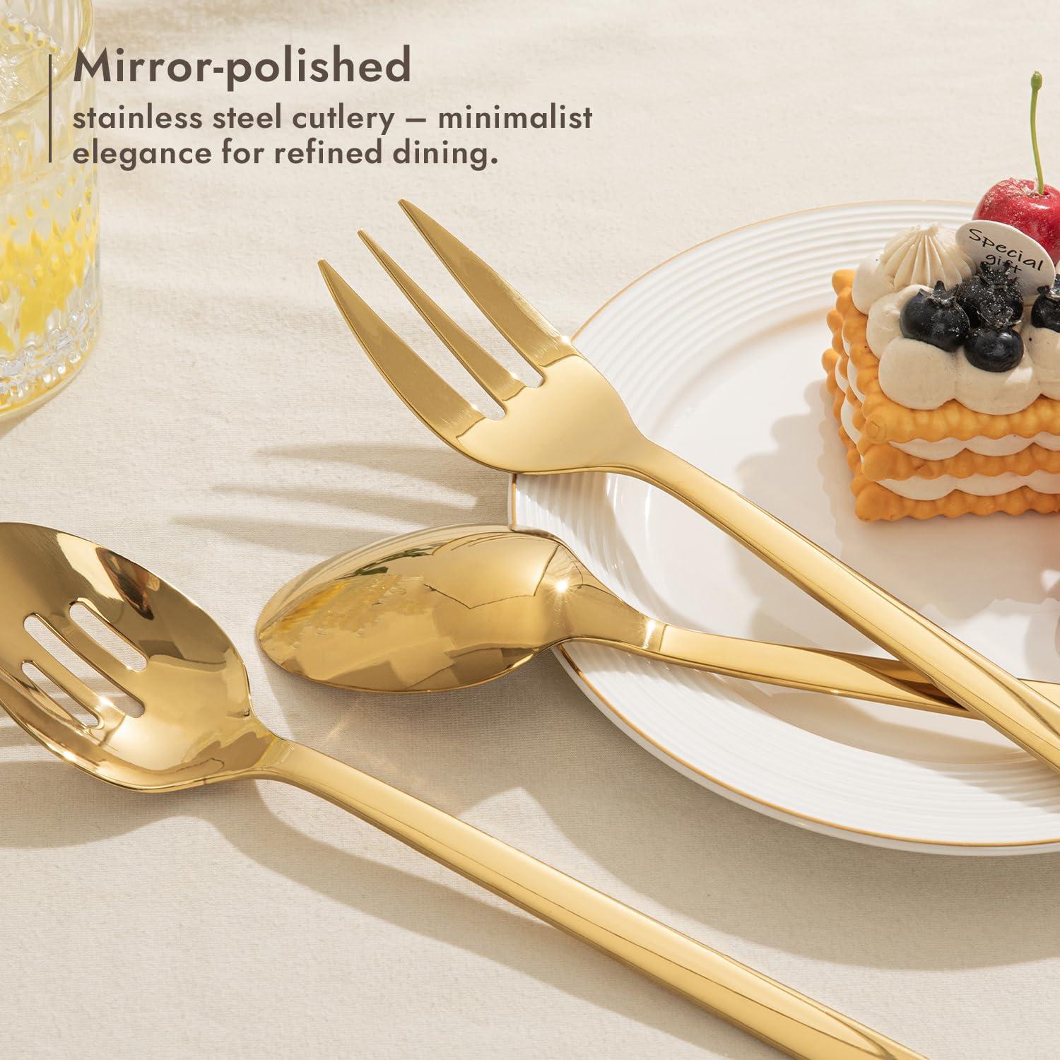 Set de Utensilios de Servicio KINGSTONE 5 Piezas Acero Inoxidable Dorado