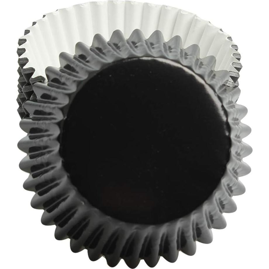 Forros para Cupcakes Negros MEETINGU 100 Pcs Aluminio 7 cm