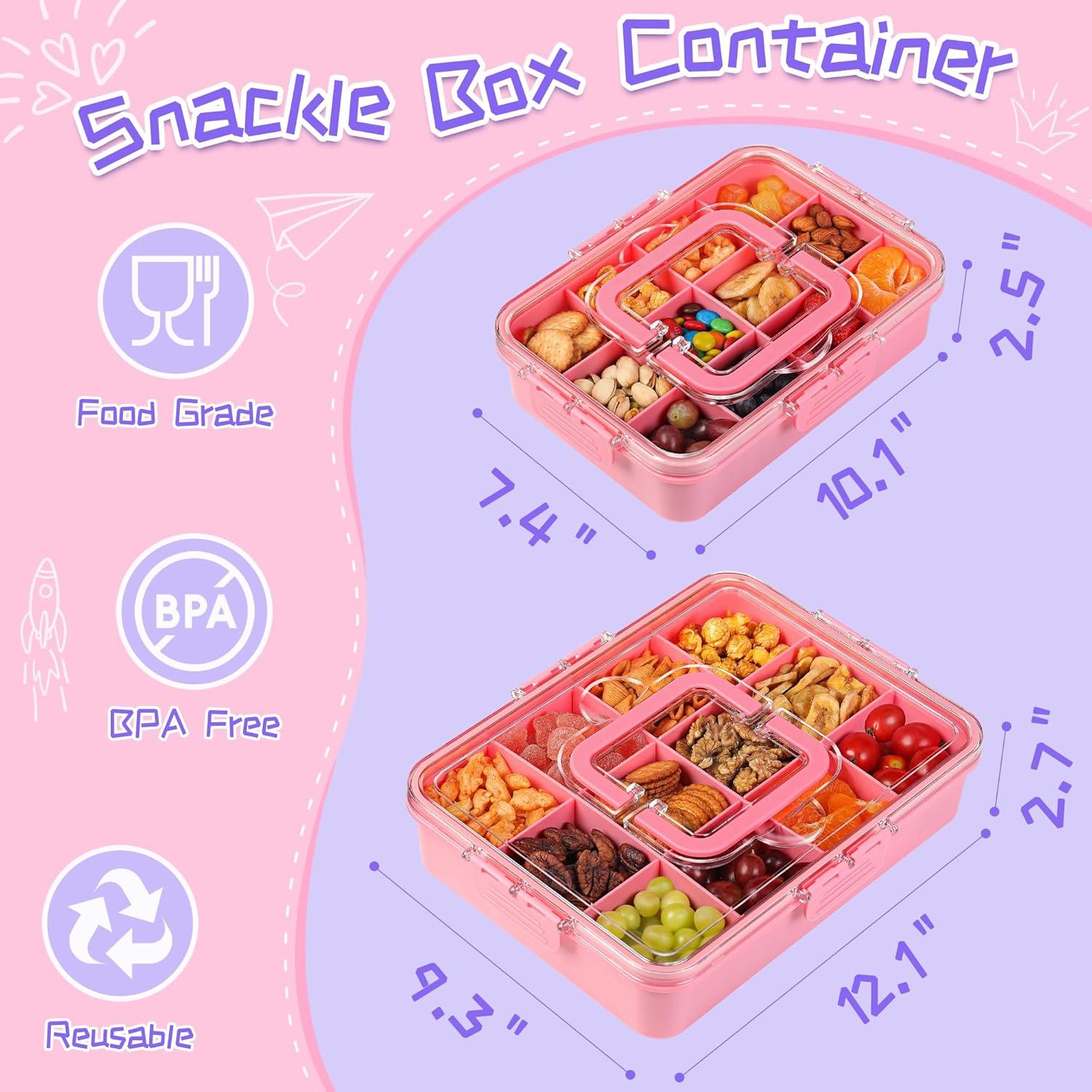 Contenedor de Snack Xyptorix 12 Compartimentos Rosa y Verde