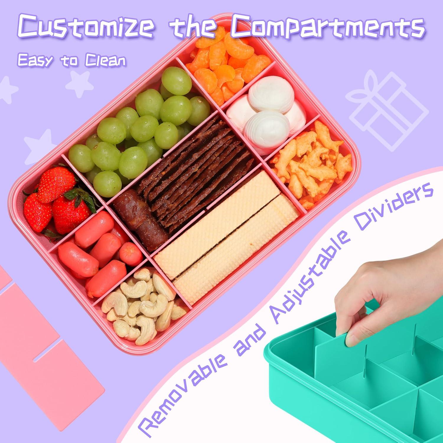 Contenedor de Snack Xyptorix 12 Compartimentos Rosa y Verde