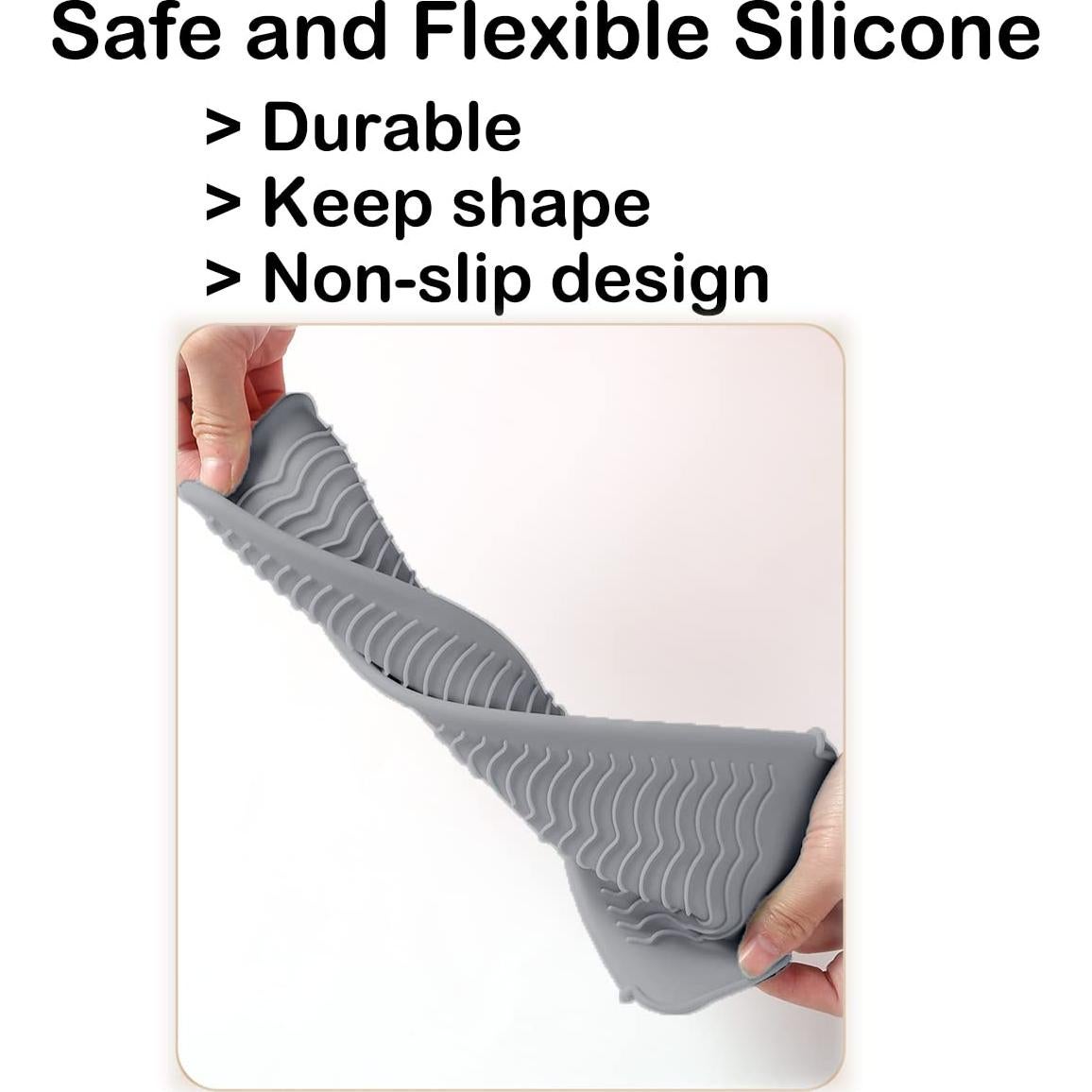 Alfombrilla de Silicona Resistente al Calor uorneri 28x13 cm Gris