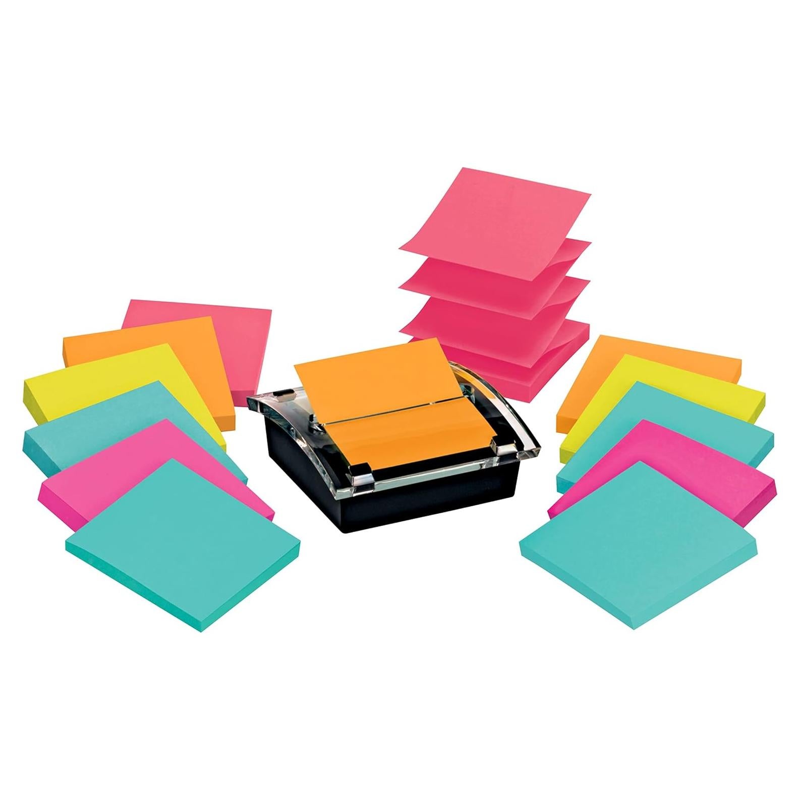 Dispensador Post-it Super Sticky con 12 Blocs 7.6x7.6cm