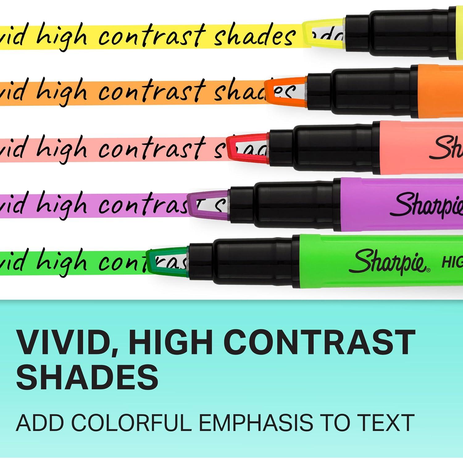 Resaltador Sharpie Clear View Punta Corta Surtido 12 Piezas