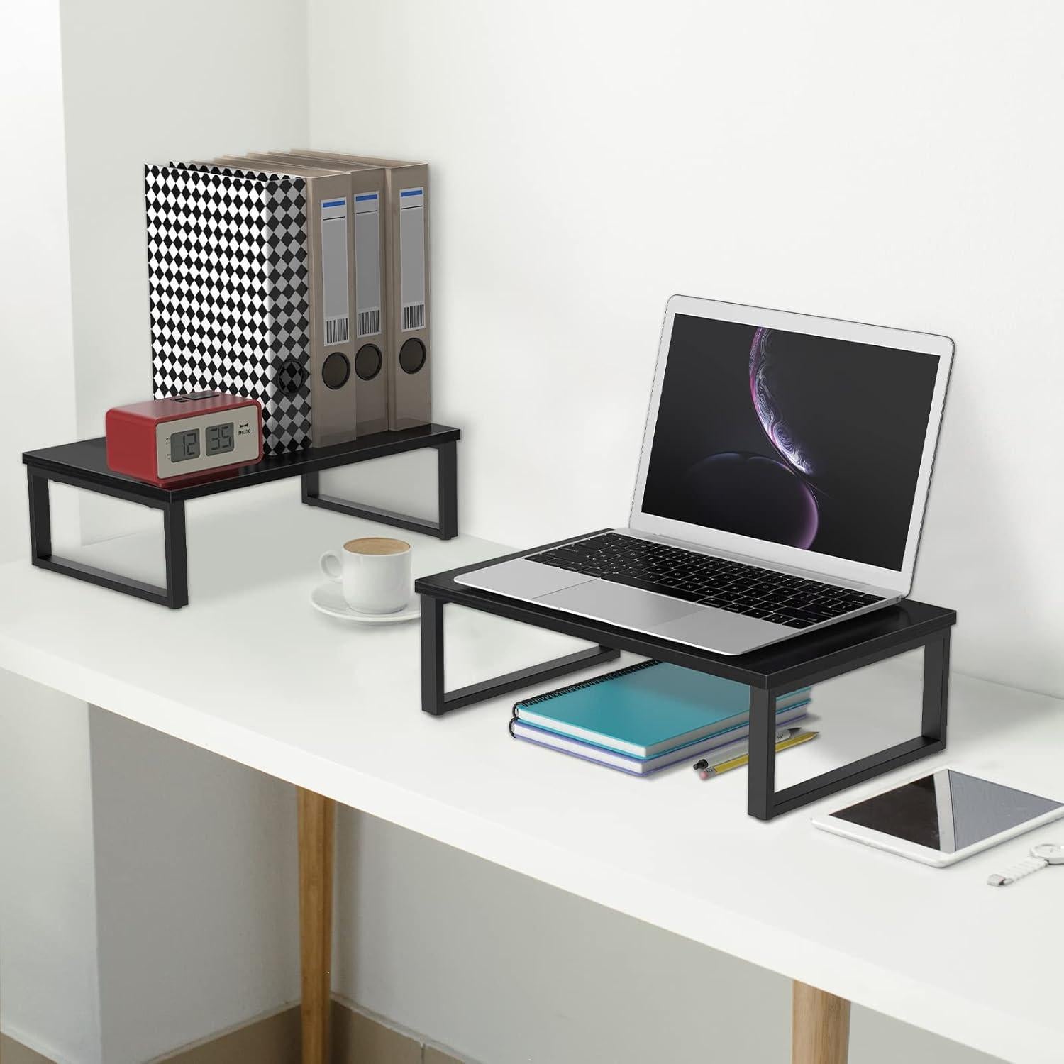 Soporte Elevador para Monitor Doble NORCEESAN Negro 80cm