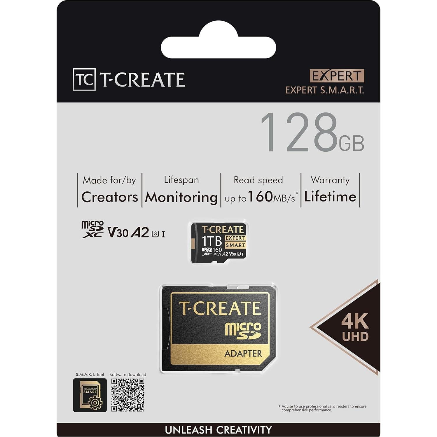 Tarjeta de Memoria TEAMGROUP T-Create 128GB A2 U3 V30 4K