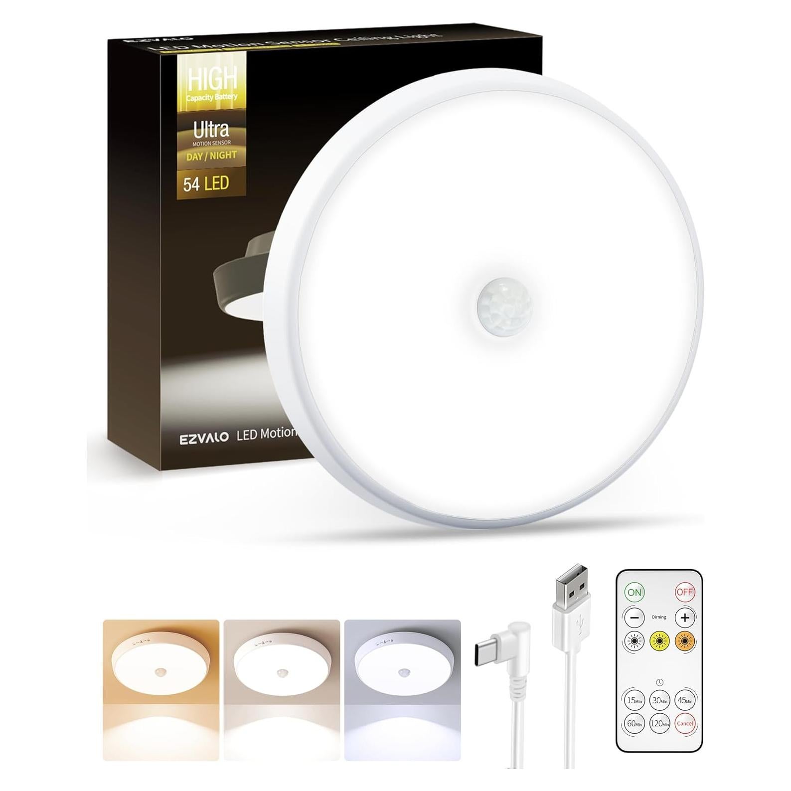 Luz de Ducha Recargable EZVALO 400LM con Sensor de Movimiento