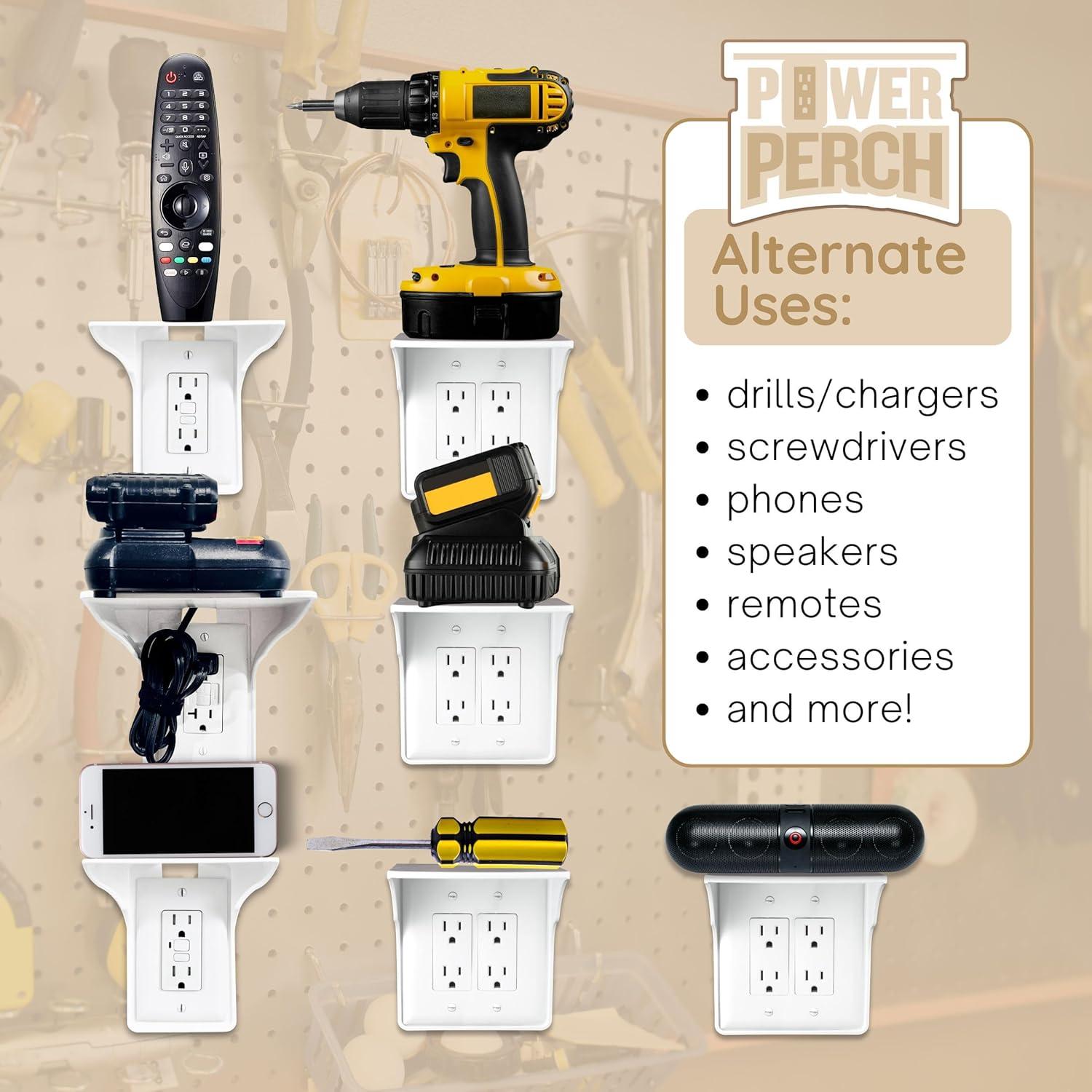 Estante de Enchufe Doble Storage Theory - Blanco, Paquete de 2