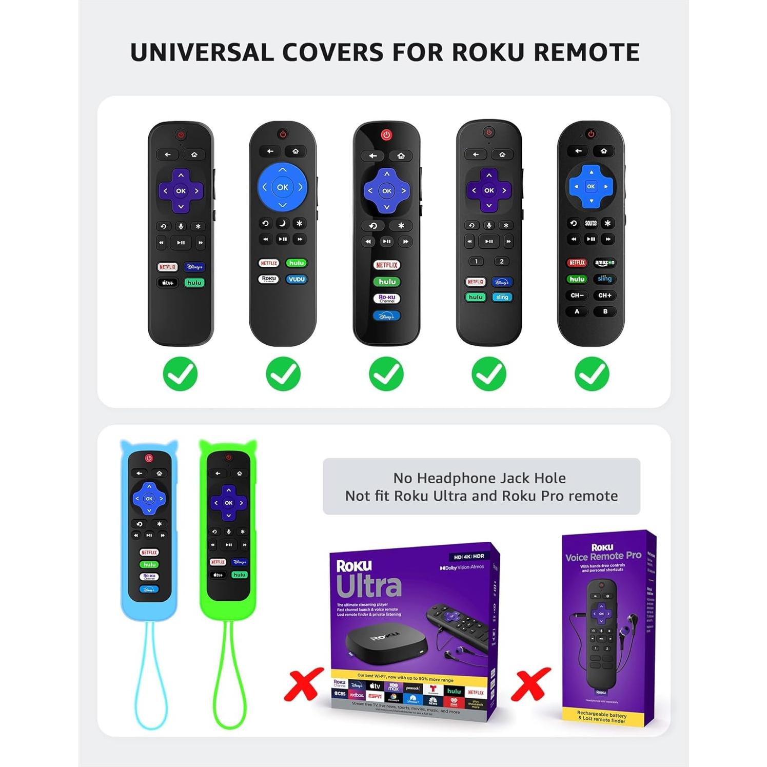 Funda de Silicona para Control Remoto Roku OneBom - Brilla en la Oscuridad