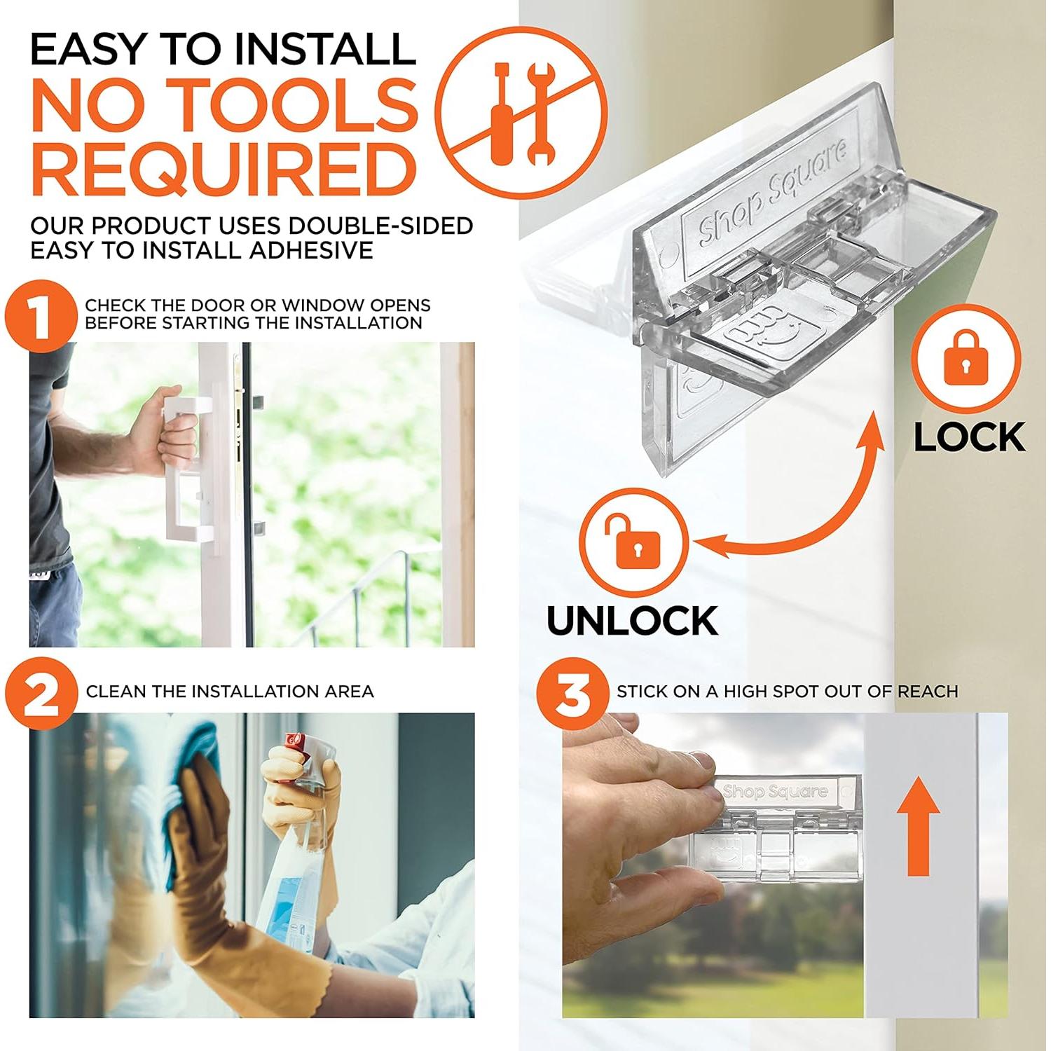 Cerradura de Puerta Deslizante Shop Square - Seguridad para Niños