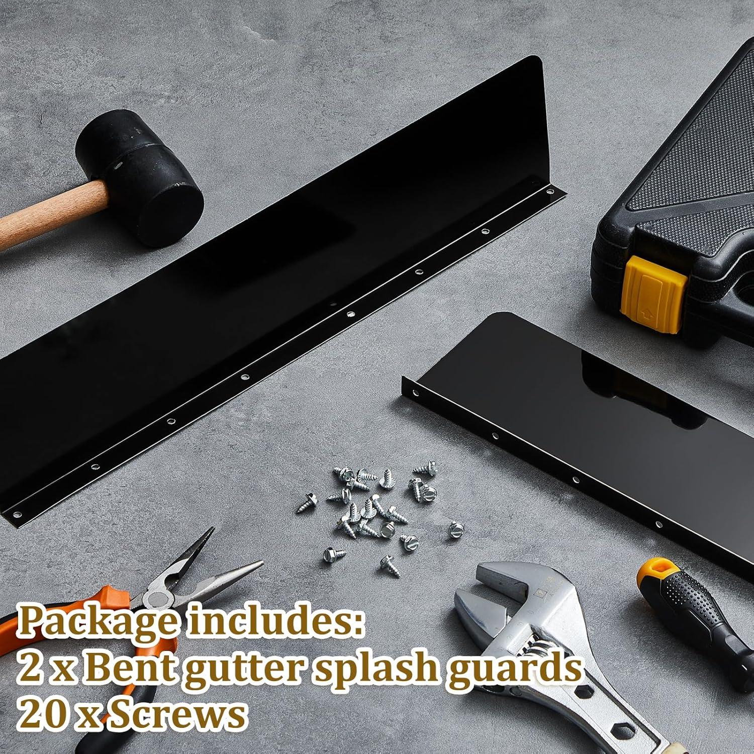 Protectores de Salpicaduras de Canalón Amylove 2 Pcs Negro