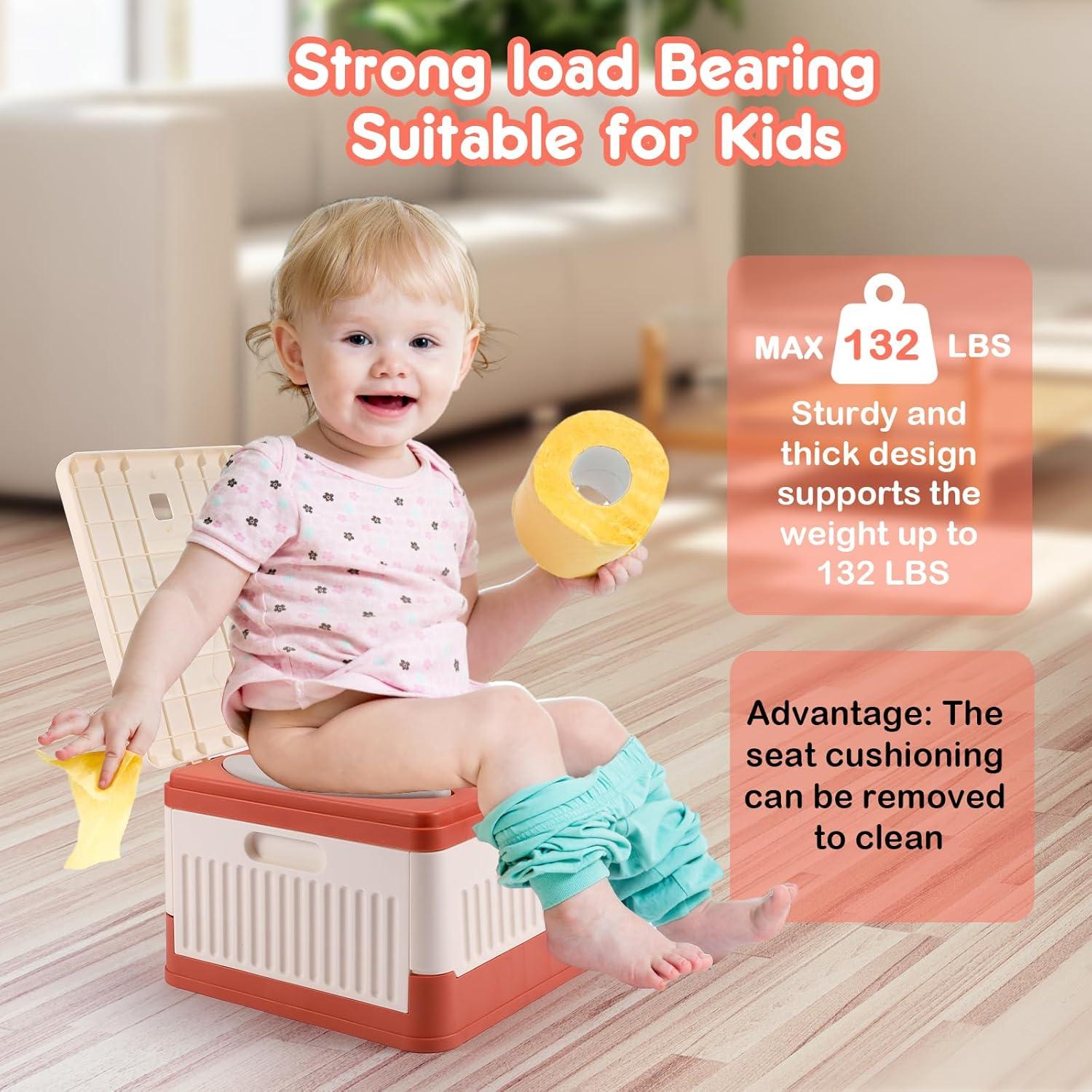 Asiento de Inodoro Portátil Wesketch Naranja Plegable 45 Bolsas