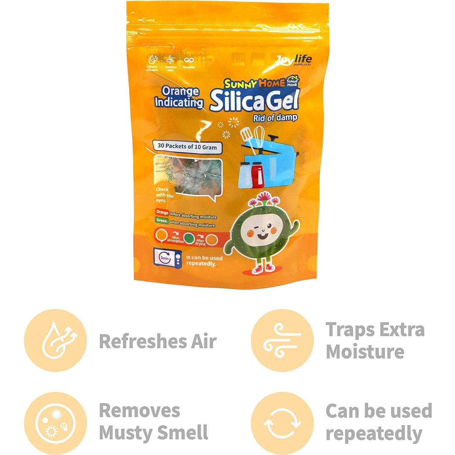 Gel de Silica Recargable SUNNY HOME 10g Naranja 30 Paquetes