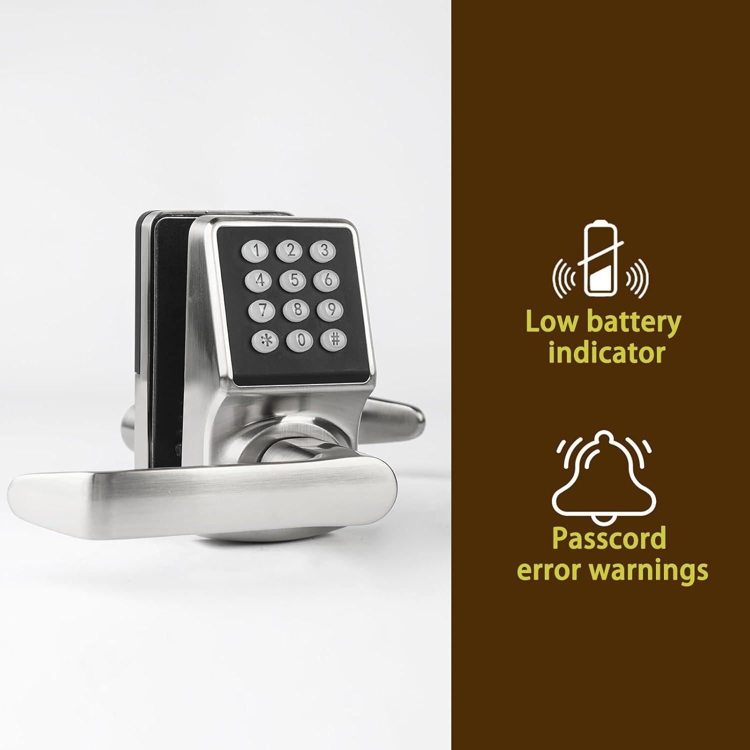 Cerradura Electrónica Cielsa Dawn con Manija y Teclado - Niquelado