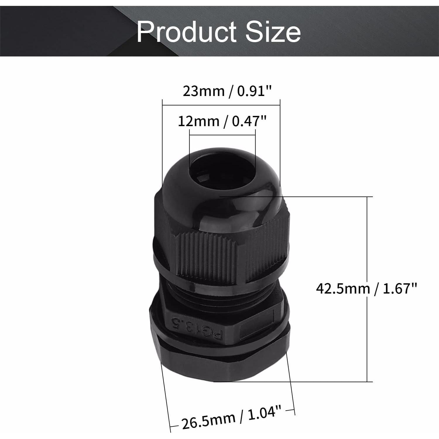 Prensaestopas Fielect PG13.5 Nylon Impermeable 2 Agujeros 2-5mm