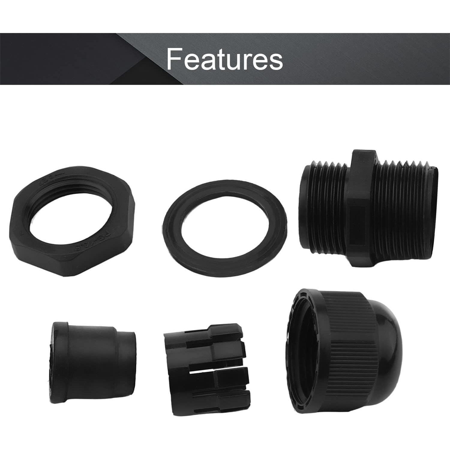 Prensaestopas Fielect PG13.5 Nylon Impermeable 2 Agujeros 2-5mm