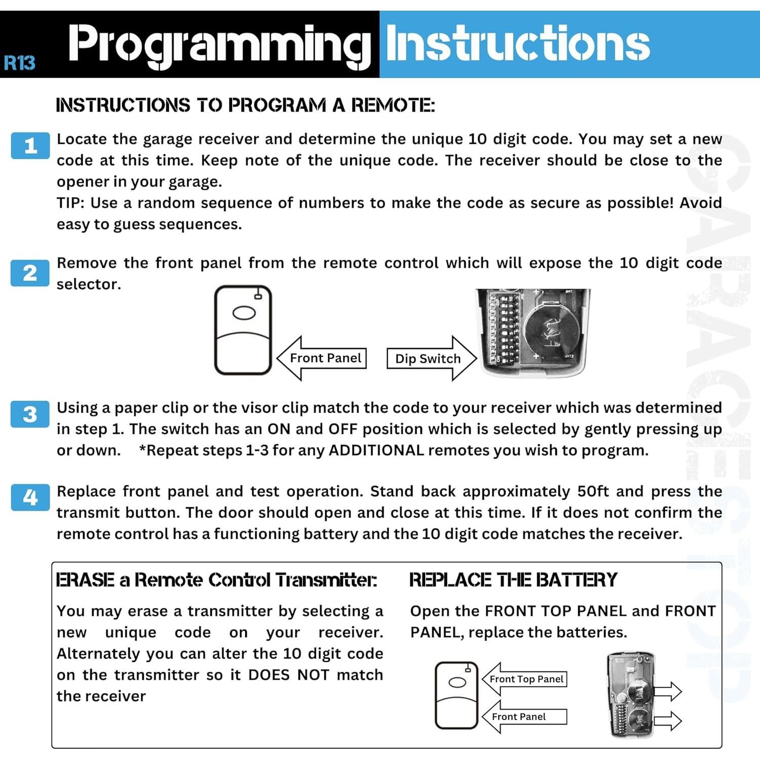 Control Remoto Garage Stop Linear Multi-Code 3089 300MHz